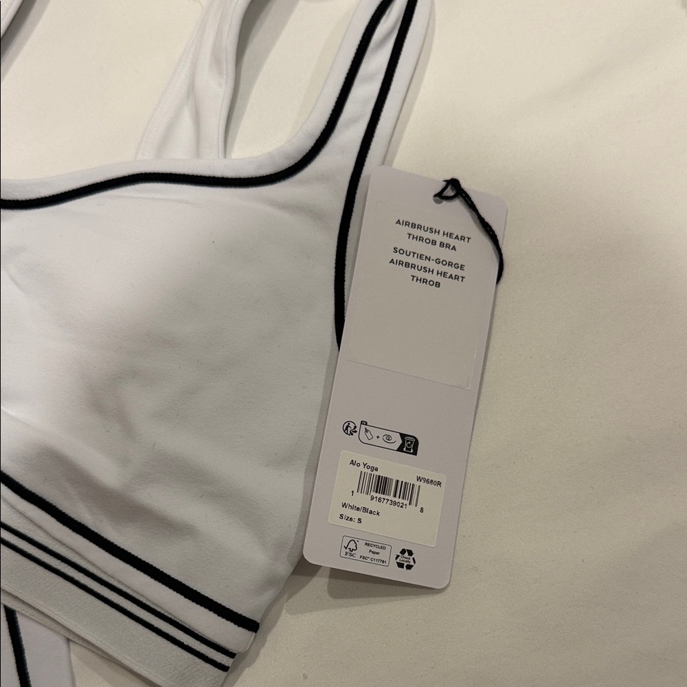 ALO Yoga White Leggings with Black Piping - Picture 3 of 8